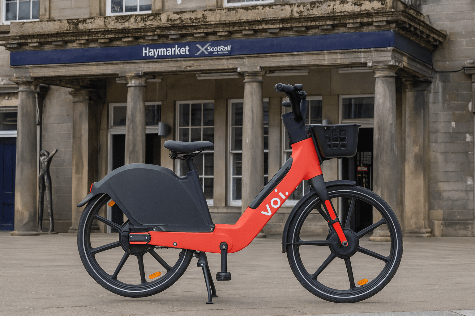 Voi e-bikes stationed in Dalry area, Edinburgh