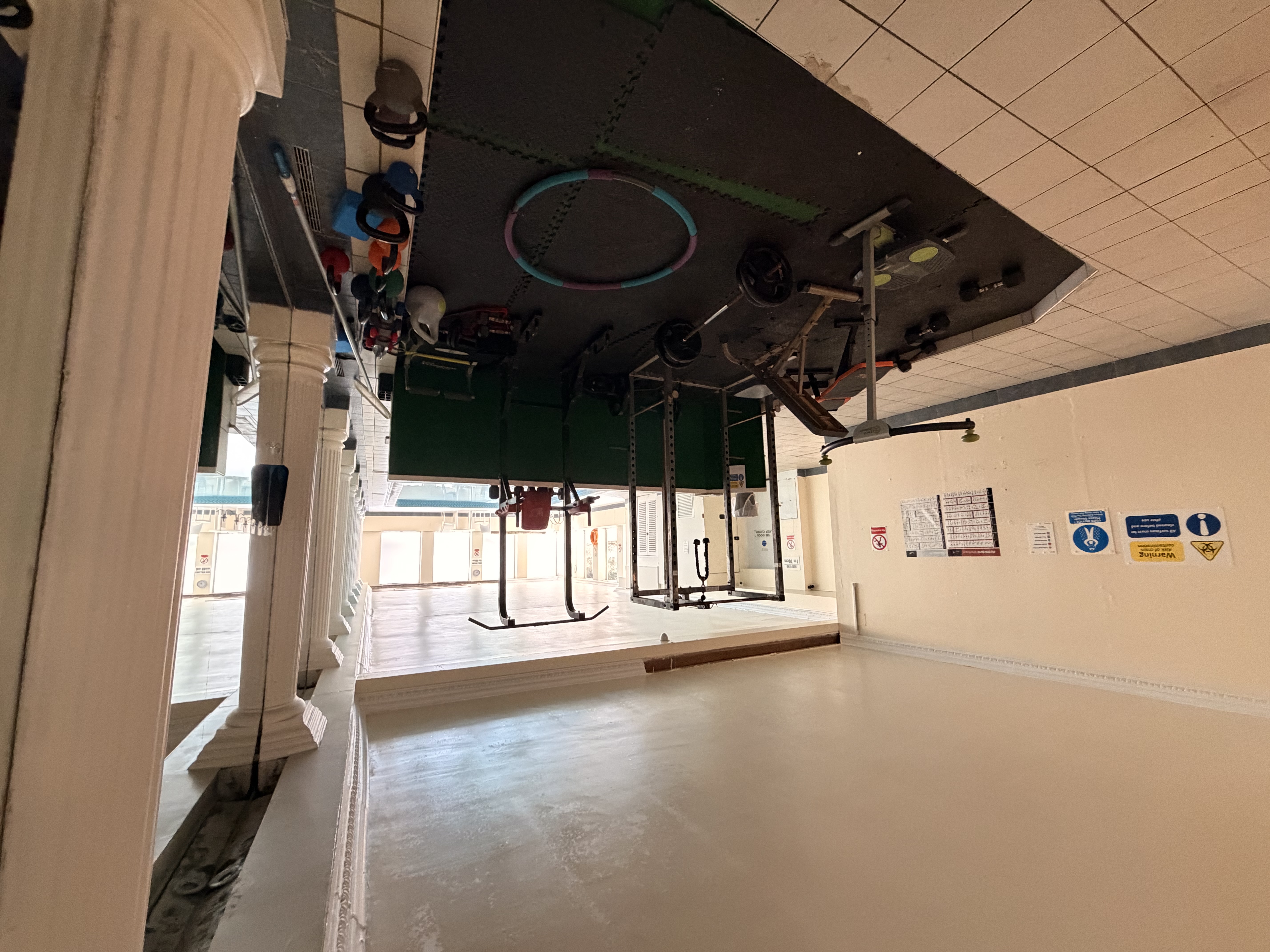 Gym area facing south