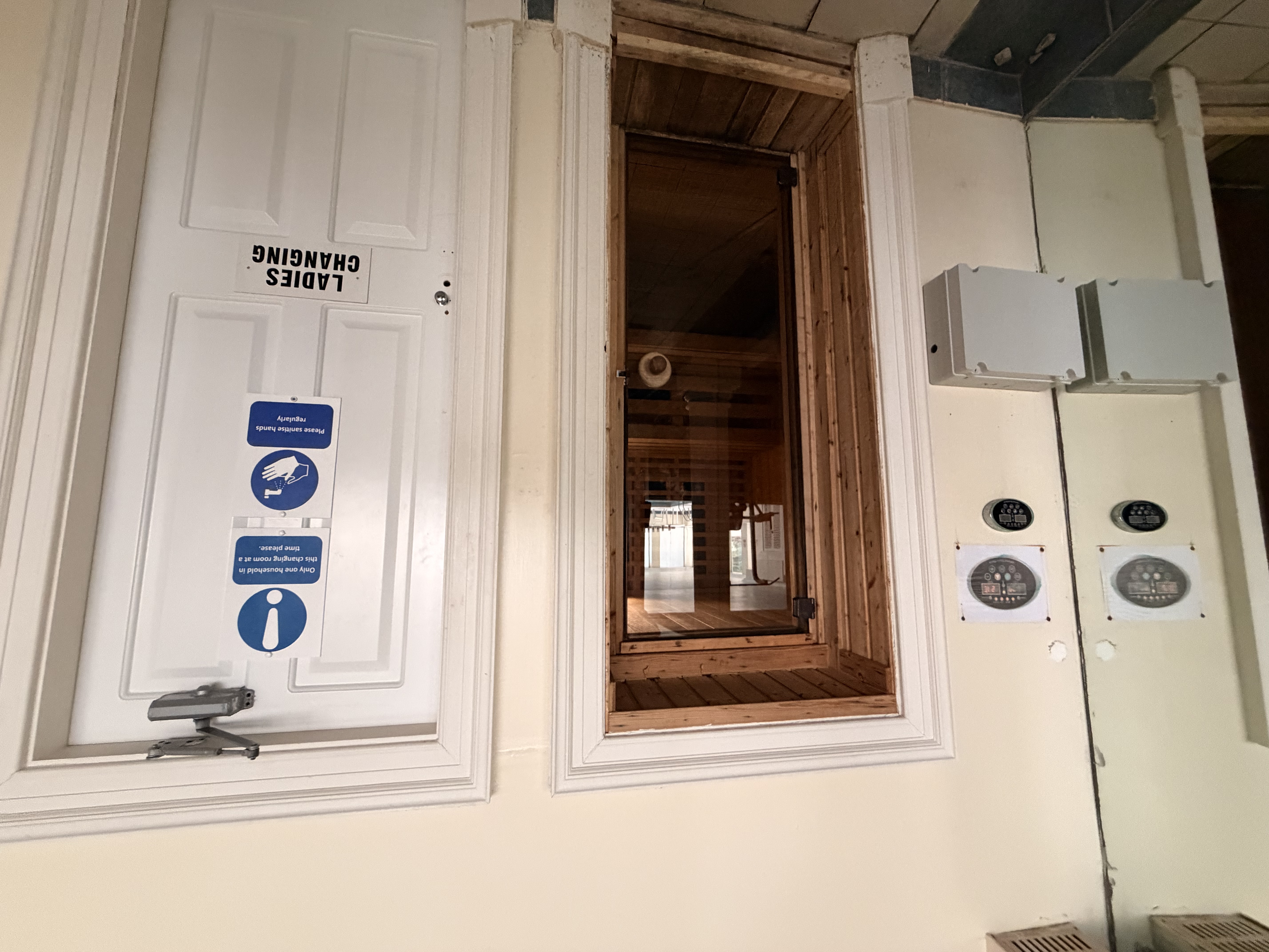 Sauna entrance door