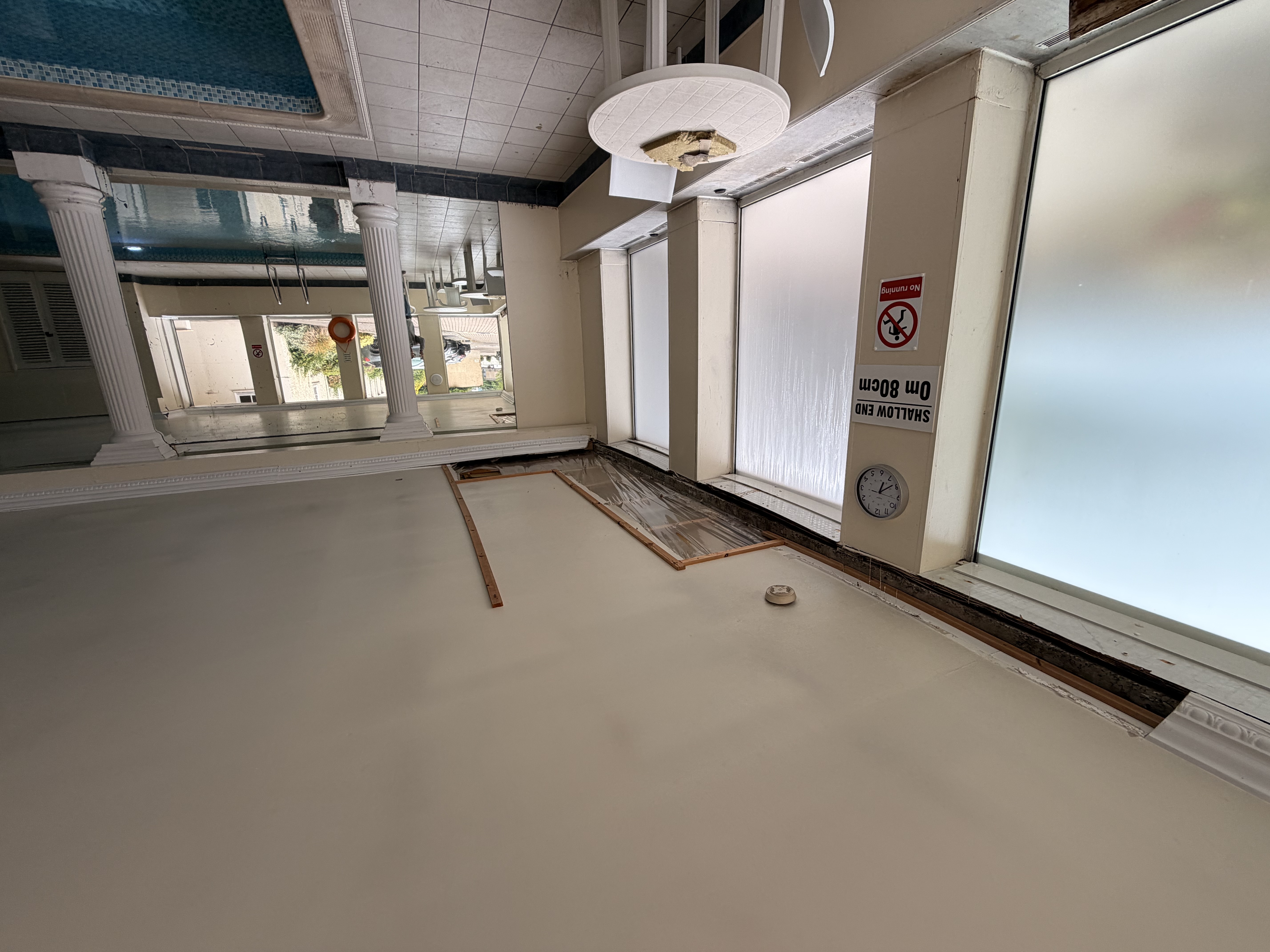 Ceiling finishes requiring repair