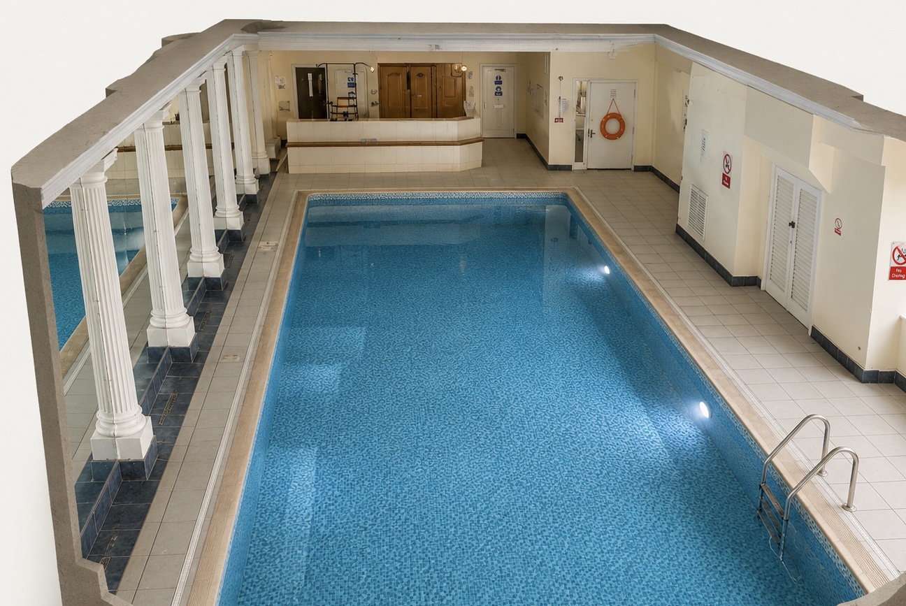 3D pool model view facing north