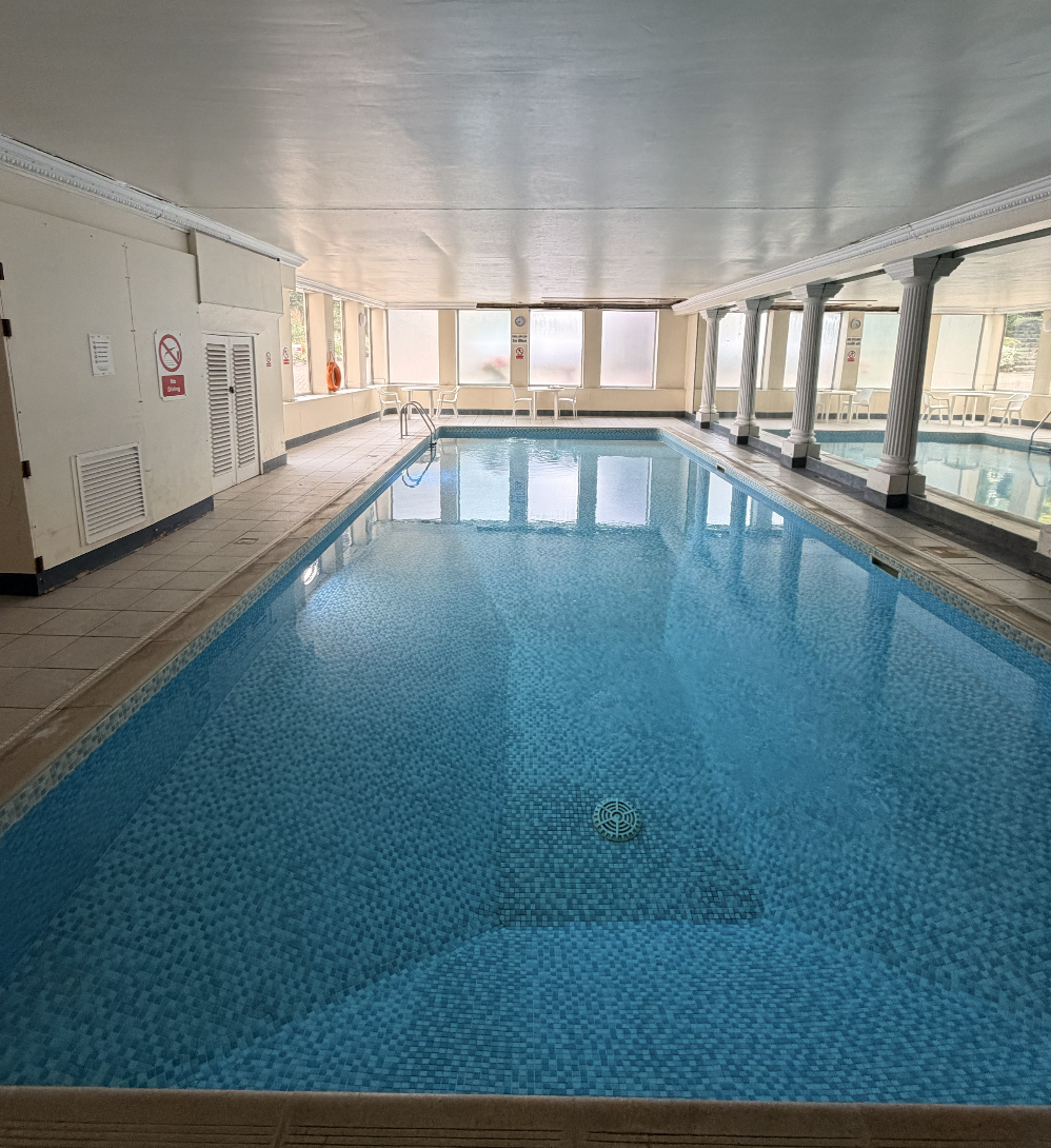 Pool area facing south